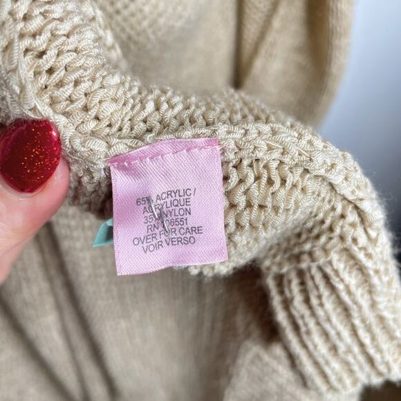 Calypso St. Barth Camel Knit Long Open Waterfall Cardigan Duster Sweater Vest Sm - Picture 8 of 13